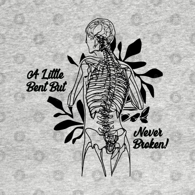 Scoliosis Curved Vertebral Spine line art by Danielleroyer